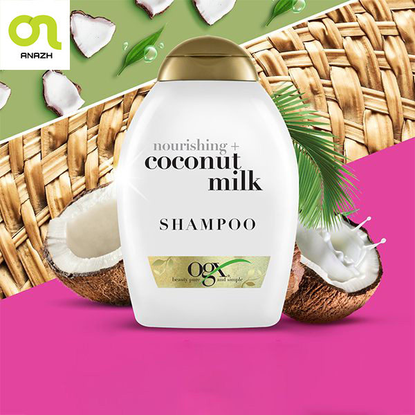 شامپو مو تقویت کننده او جی ایکس مدل شیر نارگیل OGX coconut milk-اناژ