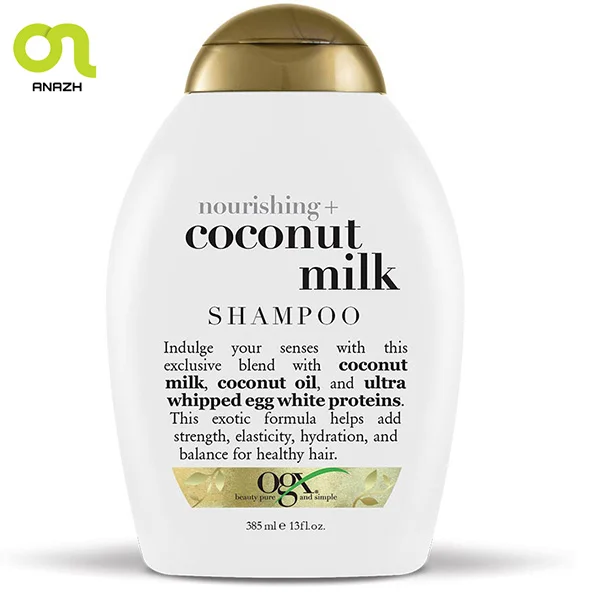 شامپو مو تقویت کننده او جی ایکس مدل شیر نارگیل OGX coconut milk-اناژ