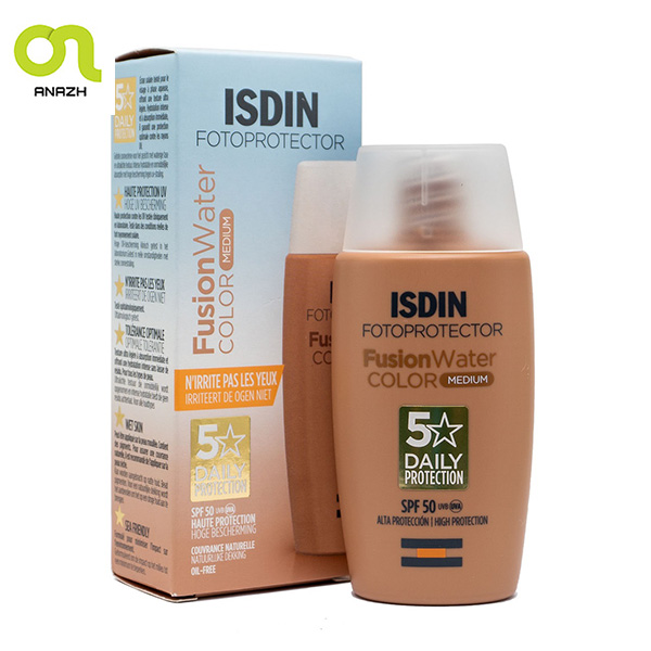 ضد آفتاب فیوژن واتر رنگی مدیوم spf 50 ایزدین | isdin medium fusion water sunscreen-اناژ