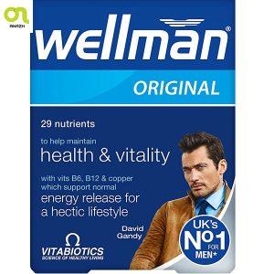 محصول ول من ویتابیوتیکس اصل و اورجینال انگلیس مخصوص آقایان30 عددی Vitabiotics Wellman Original Health & Vitality Tablets-اناژ